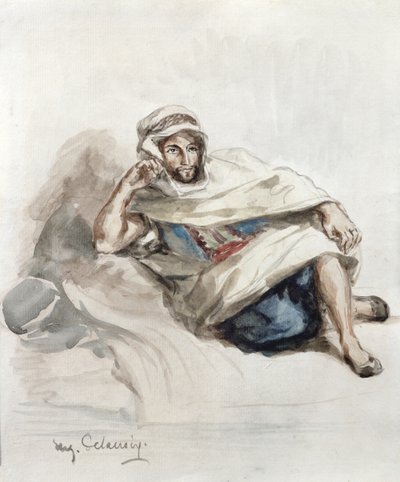 Seated Arab by Ferdinand Victor Eugene Delacroix